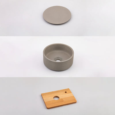 KAWARABACHIΦ250鉢本体、化粧蓋、カウンター天板のセット