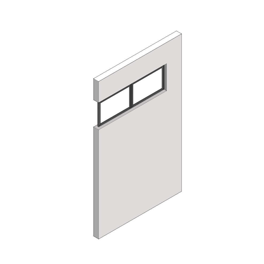 室内窓 クロス巻込み 片側オープン納まり 上部開き 560×387（※受注生産品）