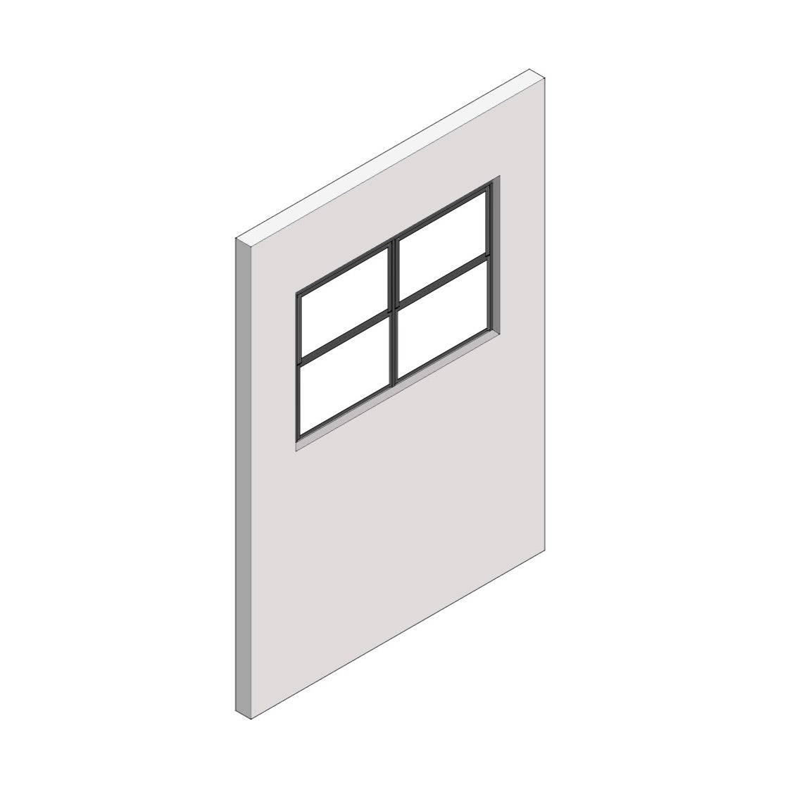 室内窓 クロス巻込み 両側壁納まり  上部開き 560×742（※受注生産品）