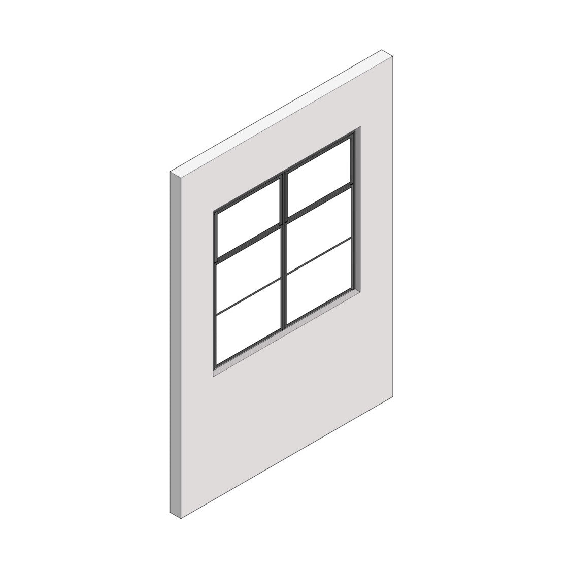 室内窓 クロス巻込み 両側壁納まり 上部開き 560×1097（※受注生産品）