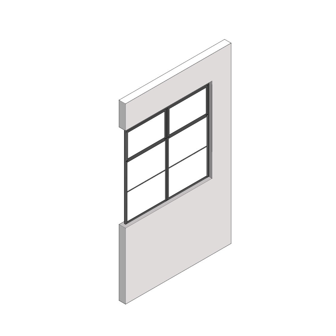 室内窓 クロス巻込み 片側オープン納まり 上部開き 560×1097（※受注生産品）