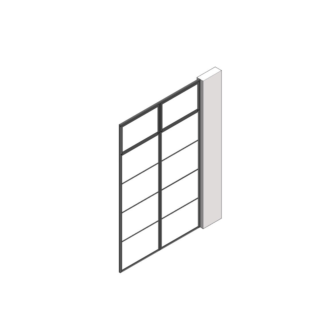 室内窓 クロス巻込み 片側オープン納まり 上部開き 560×2394（※受注生産品）