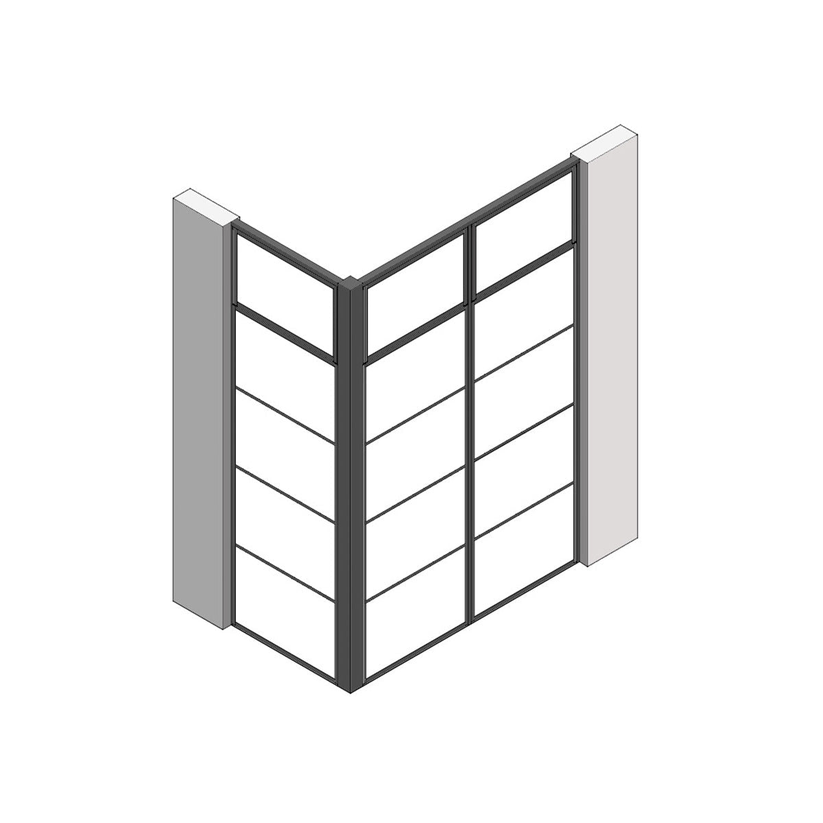 室内窓 コーナータイプ クロス巻込み 両側壁納まり 上部開き 560×2394（※受注生産品）