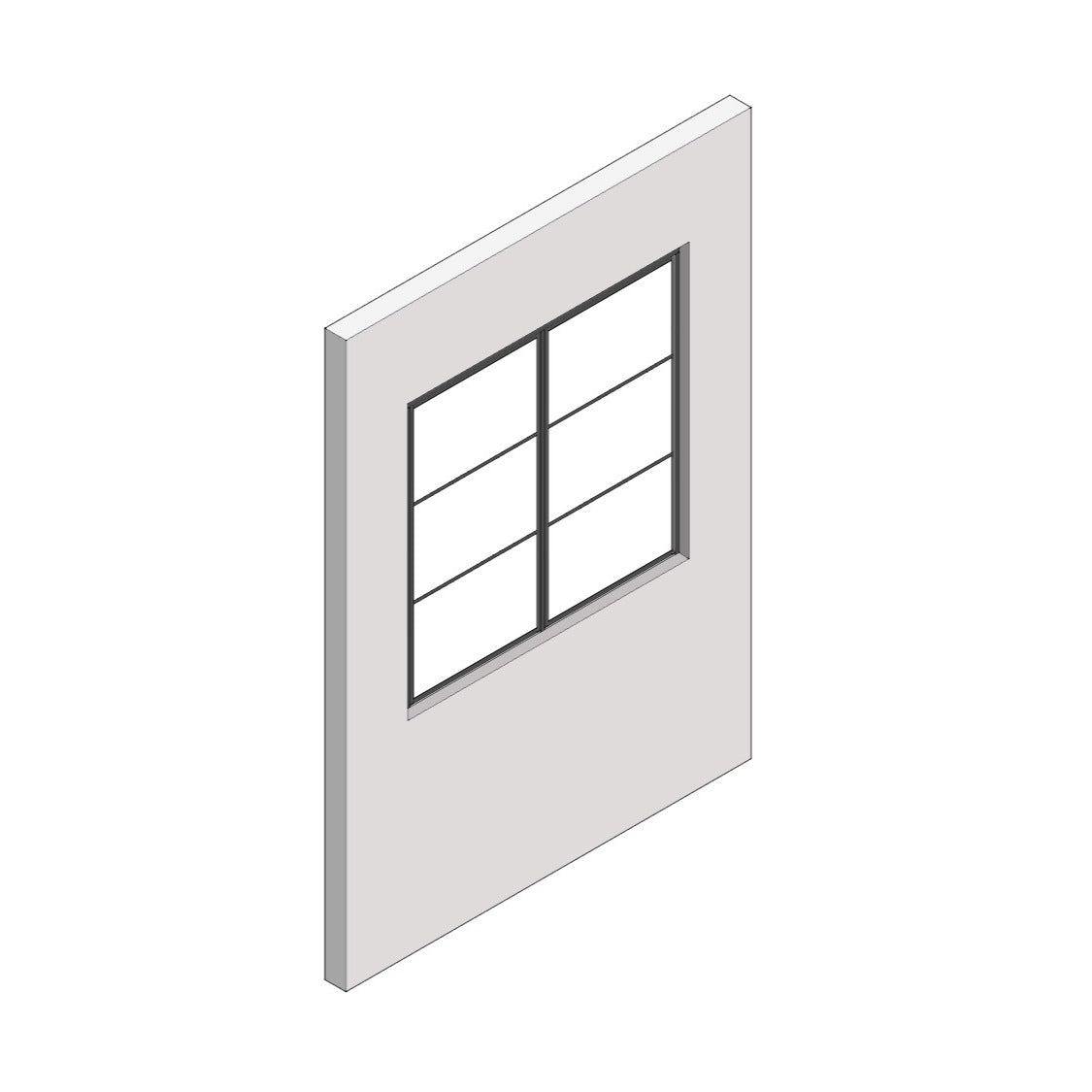 室内窓 クロス巻込み 両側壁納まり FIX 560×1097（※受注生産品）