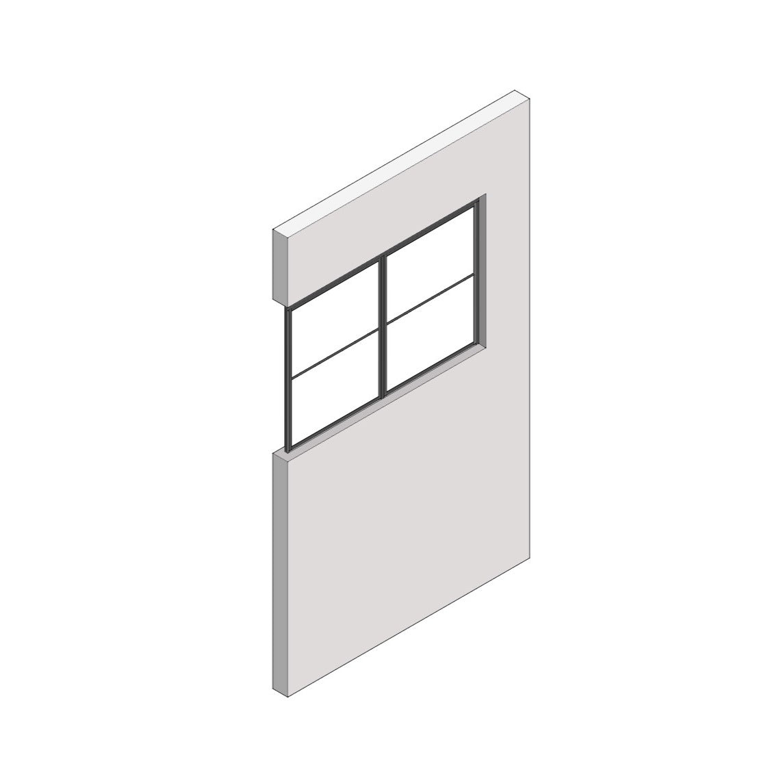 室内窓 クロス巻込み 片側オープン納まり FIX 560×742（※受注生産品）