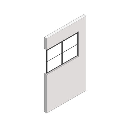 室内窓 クロス巻き込み/片側オープン納まり/FIX/W560×H742