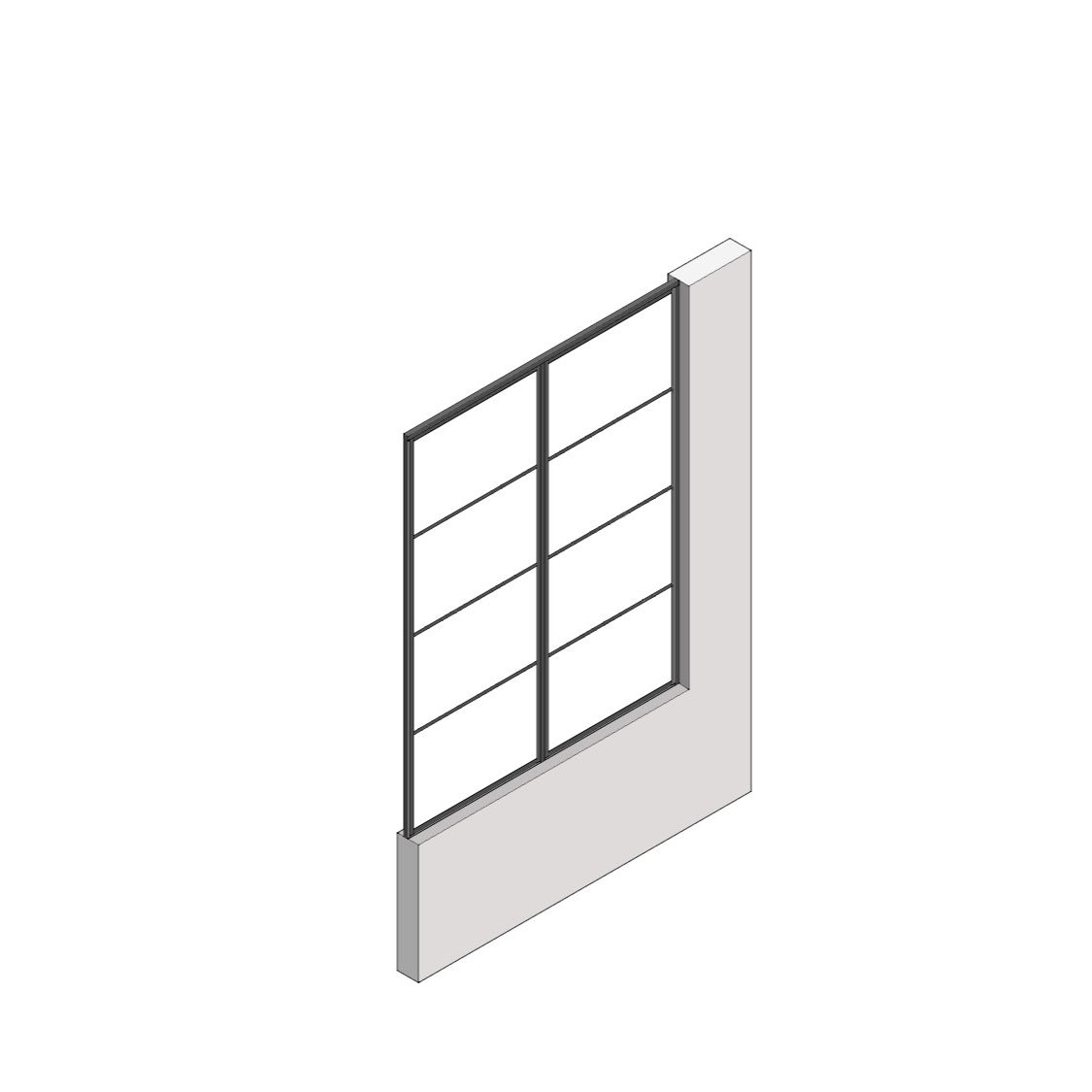 室内窓 クロス巻込み 片側オープン納まり FIX 560×1452（※受注生産品）