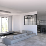 施工イメージ（使用商品：上部開き/H1097/3列/ブラック）	