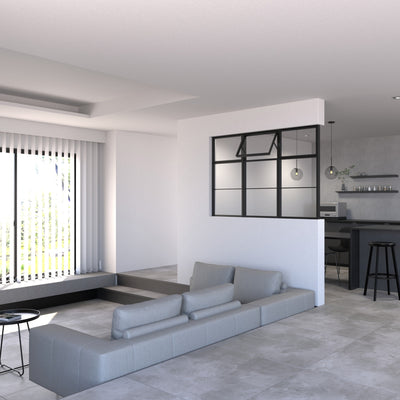 施工イメージ（使用商品：上部開き/H1097/3列/ブラック）	