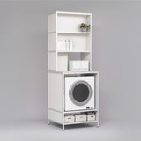 乾太くん専用収納・排湿管かくし収納（フレーム：ホワイトシルバー/側板：ホワイト）