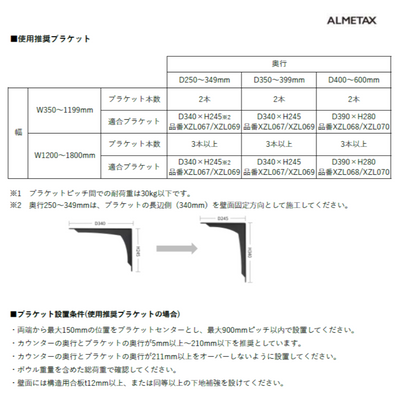 推奨ブラケット